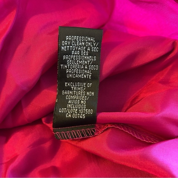 JS Boutique vintage fuchsia chiffon draped one shoulder dress beaded size 10 - Picture 8 of 13